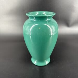 Vintage MCM Scheurich Pottery Vase Glossy Green 515-18 Signed W. Germany 7.25”